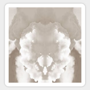 Strange silent clouds face Sticker